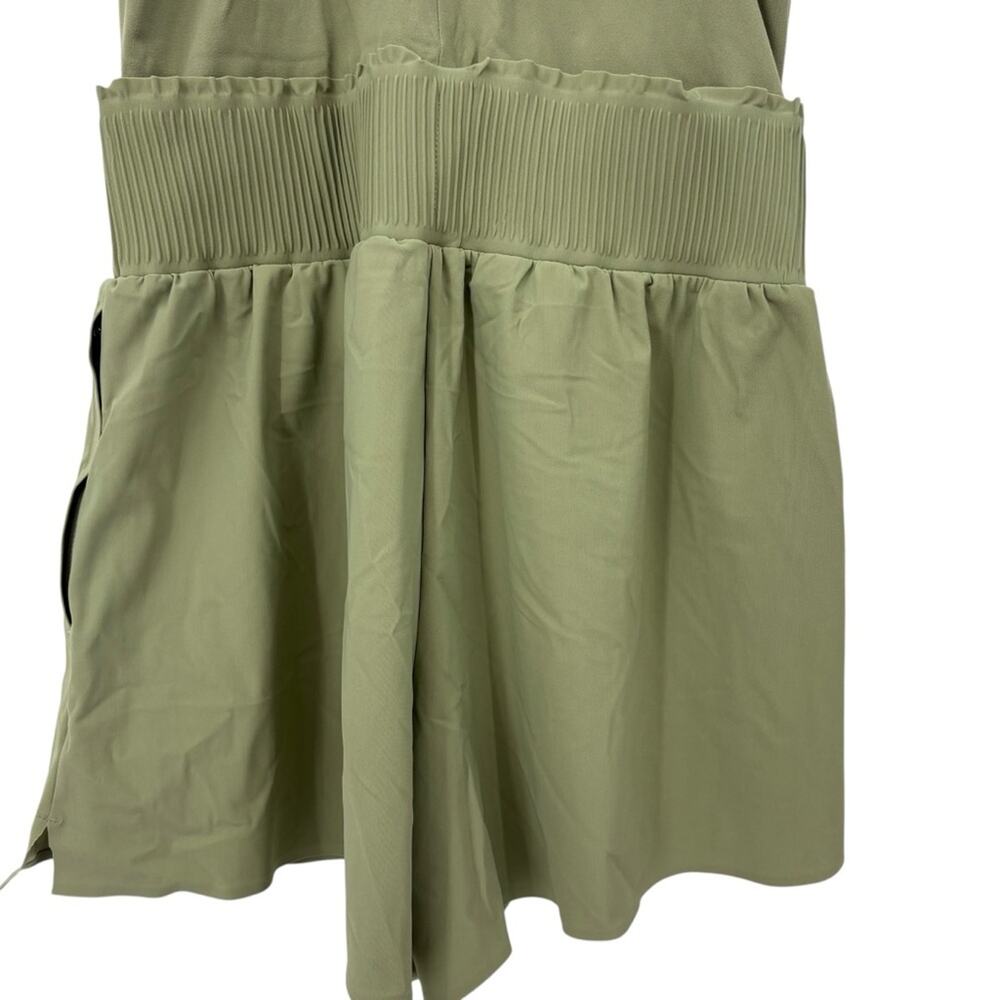 Athleta Cosmic Flutter Romper Sage Green Size Medium Sleeveless Elastic Travel - Picture 11 of 14